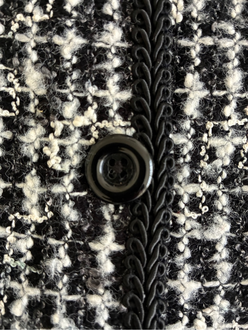 JM Collection Boucle Tweed Cardigan Black White Size Large - Picture 4 of 6